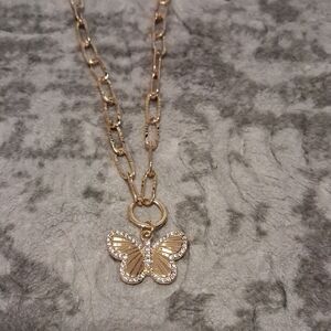 Ettika | 18k Gold Plated Butterfly Pendant Necklace